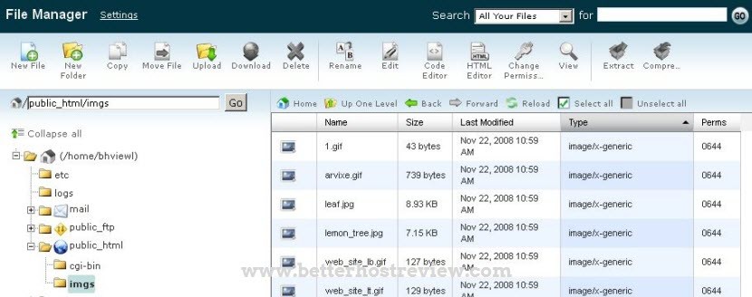 cpanel file manager upload folders